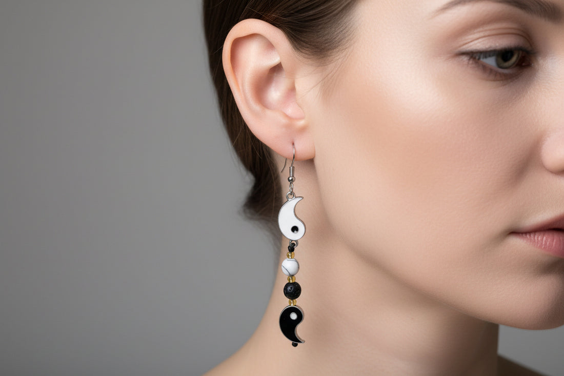 Yin Yang Dangle Earrings: Symbolic Harmony Gift