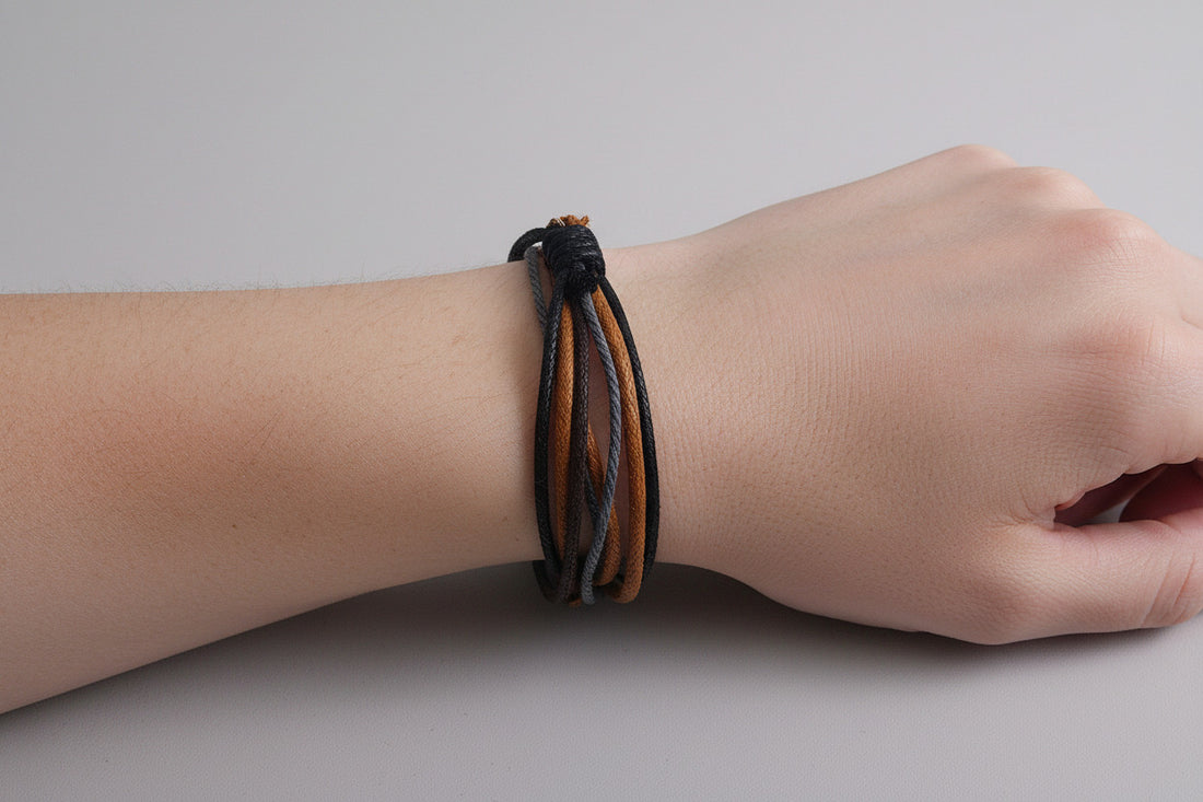 Handmade Braided Leather Wristband