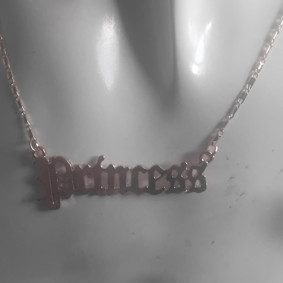 Elegant Stainless Steel 'Princess' Gold Necklace | Custom Nameplate Jewelry