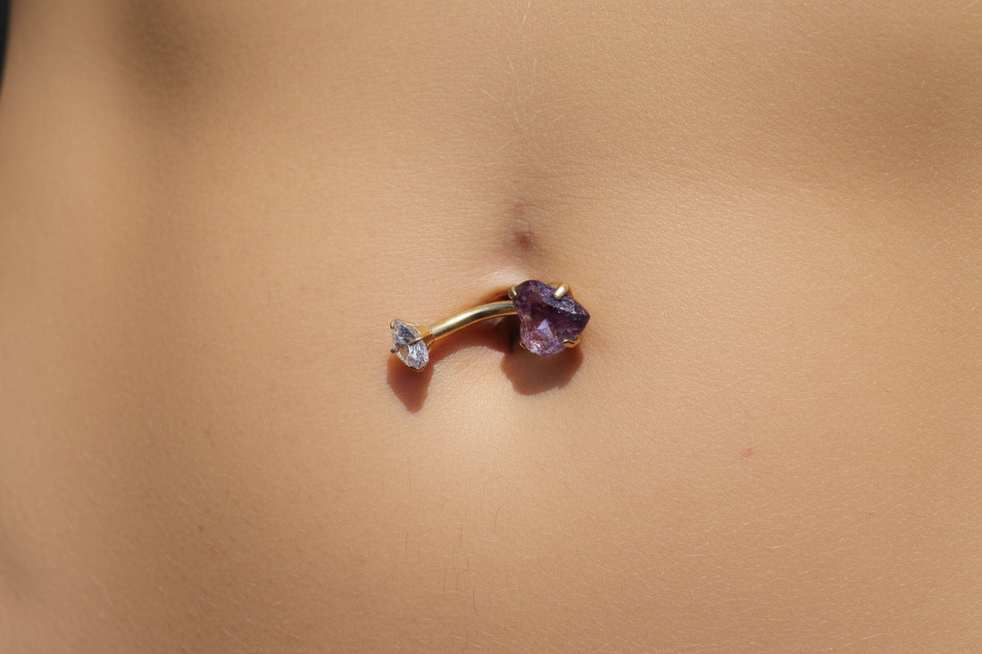 Surgical Steel Belly Button Ring: Cubic Zirconia Navel Piercing