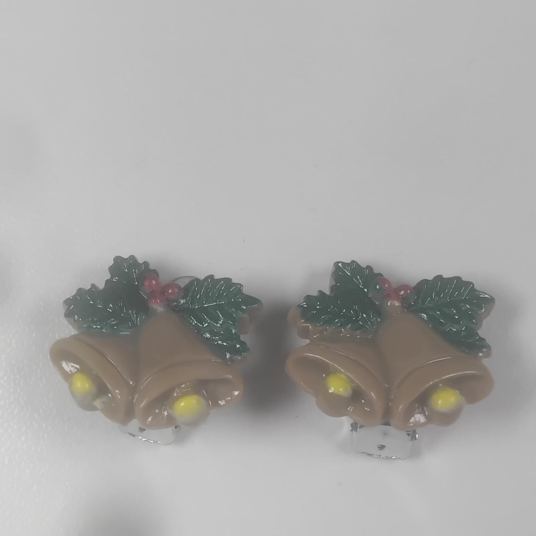 Festive Christmas Bell Clip-On Earrings - Holiday Jewelry Gift