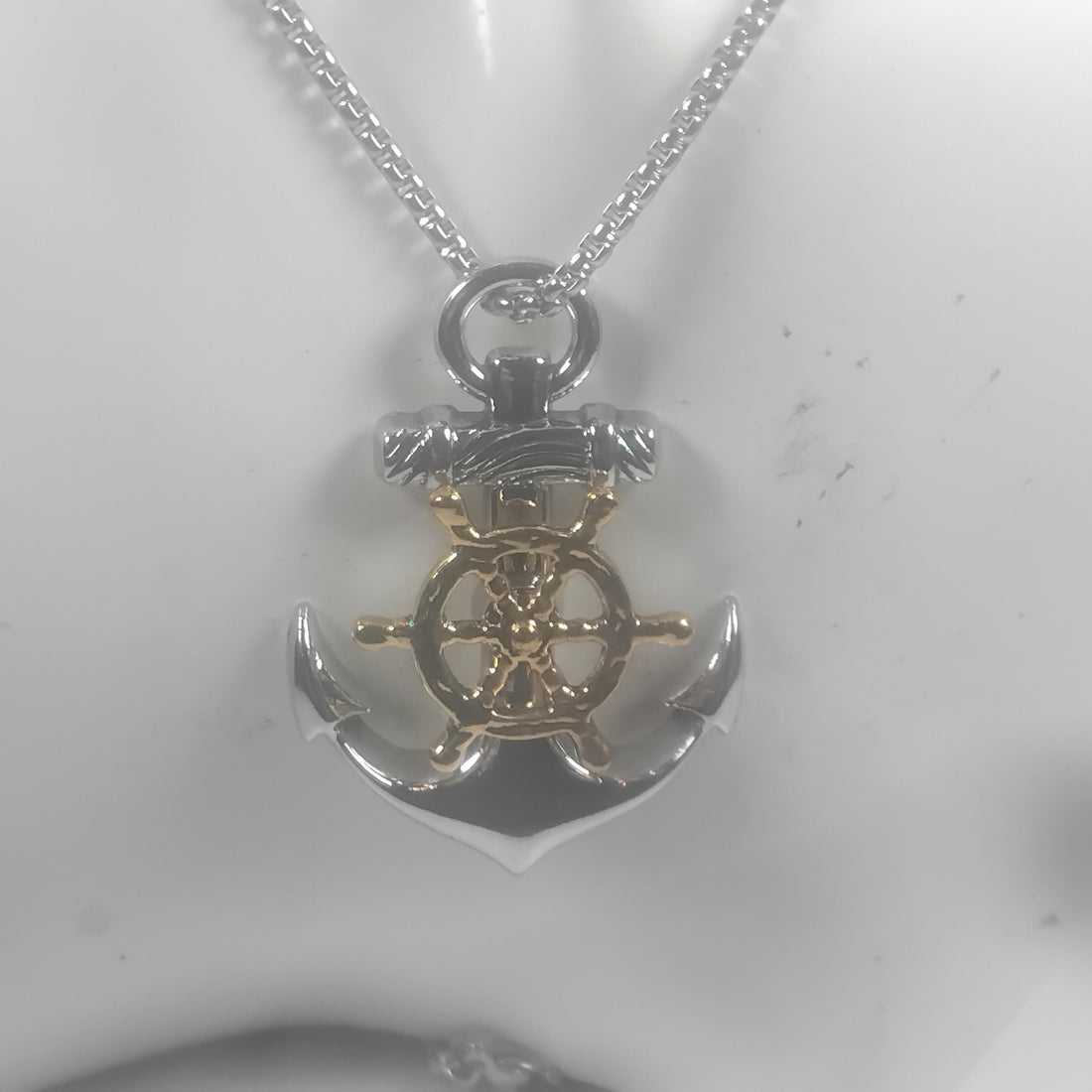 Macrame Anchor Steering Wheel Necklace | Sailor Jewelry