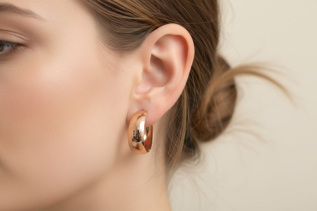 Gold Plated Chunky Hoop Earrings