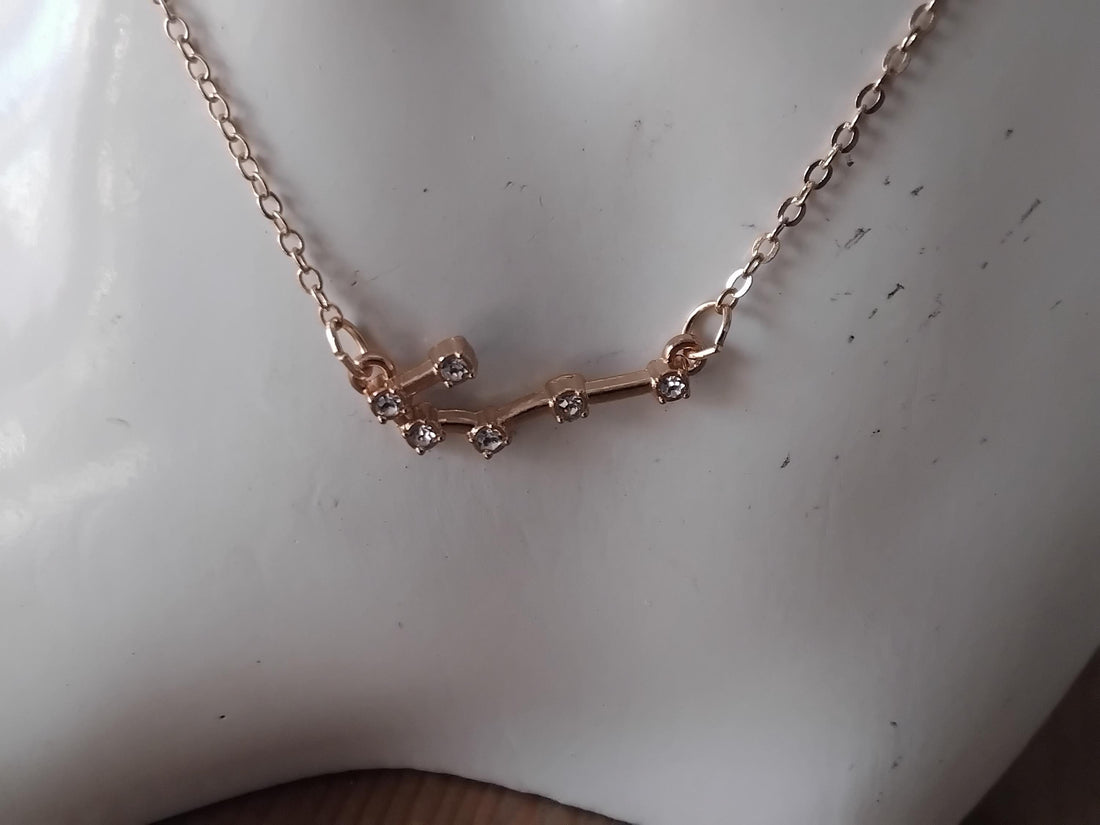 Cancer Zodiac Constellation Necklace • Old English Script Sign
