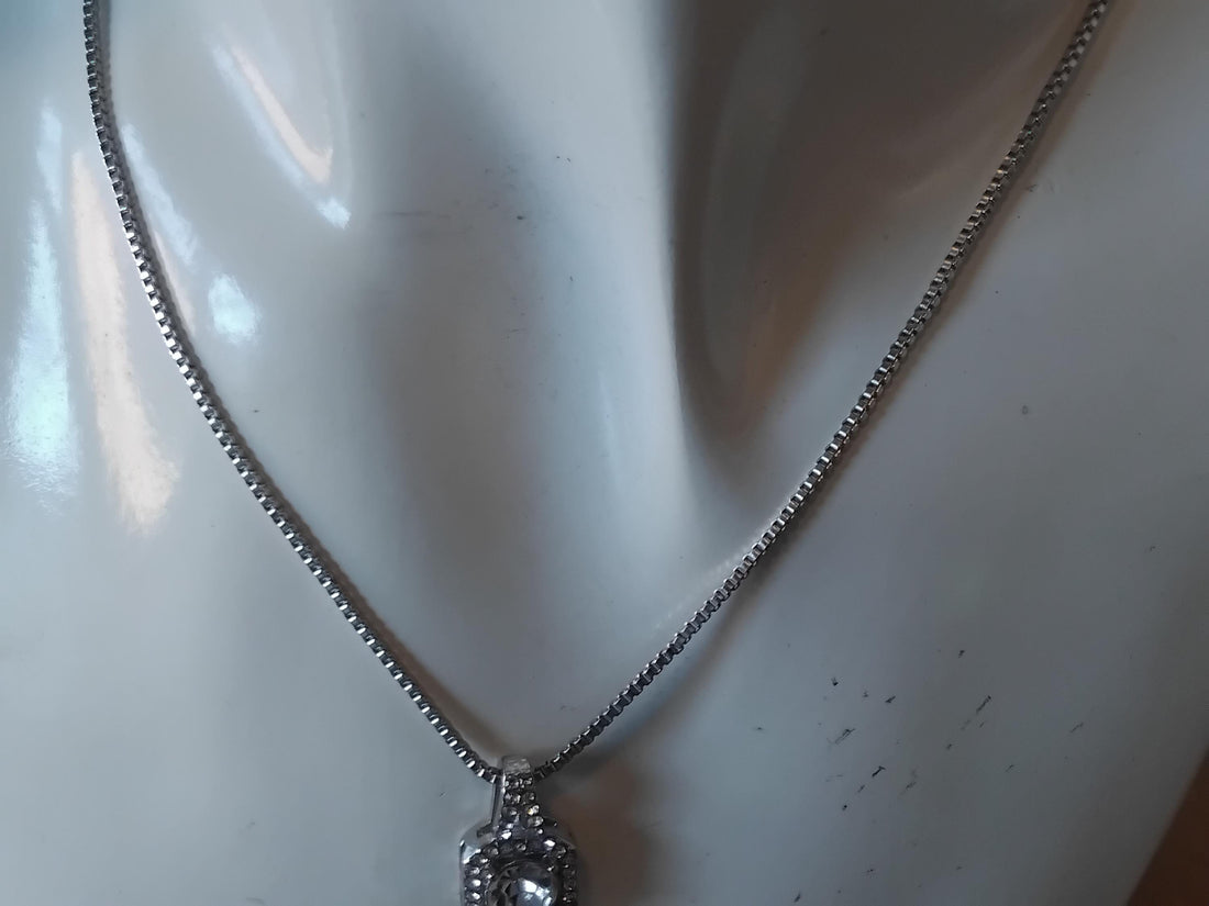 Cushion Cut Moissanite Halo Pendant, Solid Sterling Silver Necklace