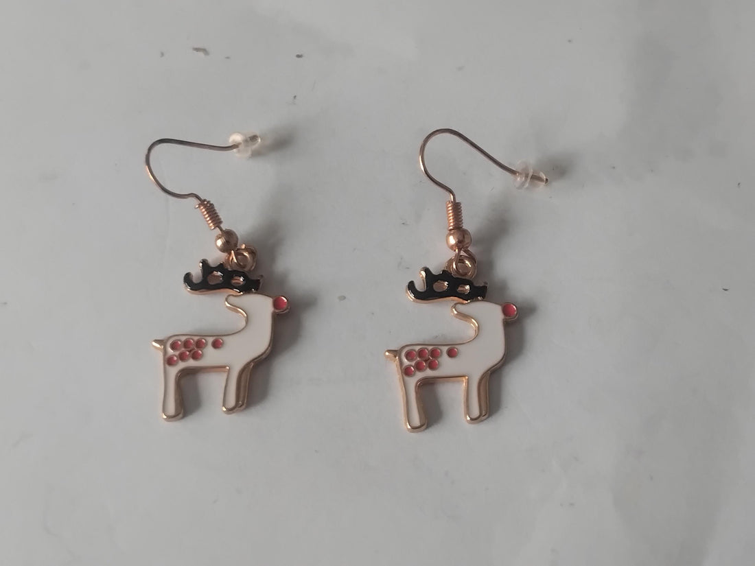Minimalist Reindeer Drop Earrings | Christmas Stocking Stuffer