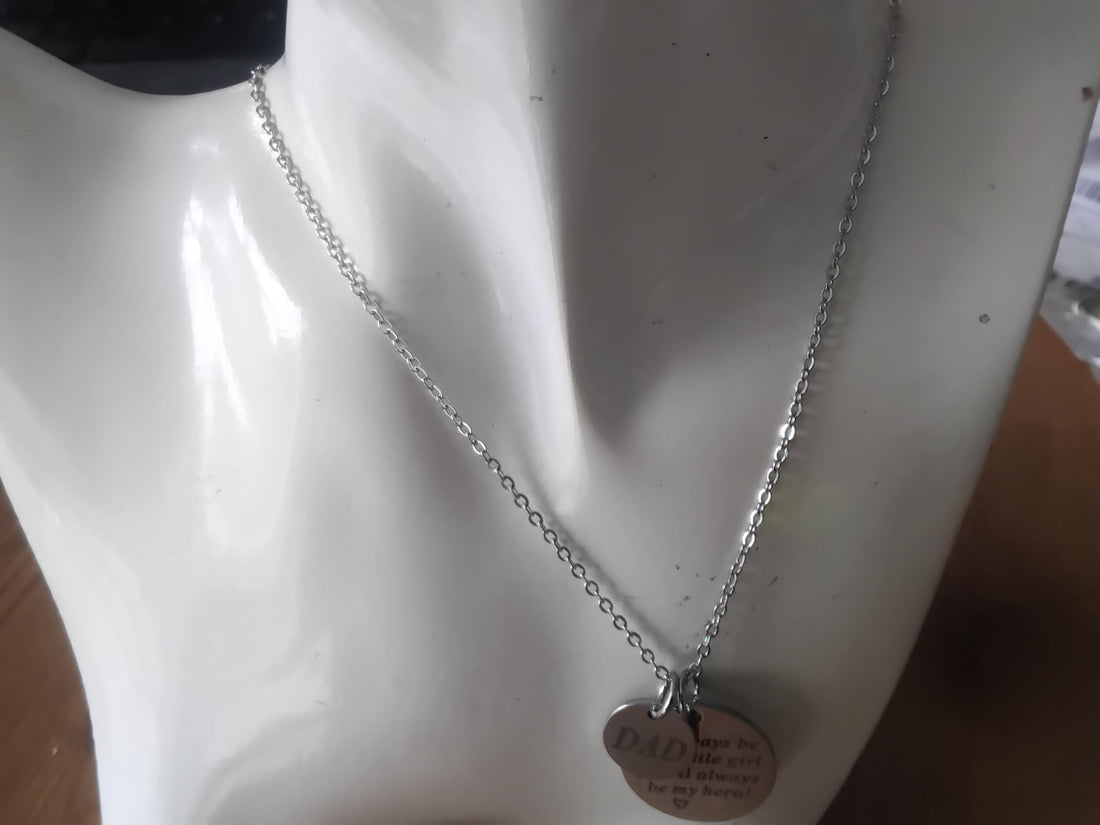 Personalized Dad Necklace, Engraved Father's Day Gift