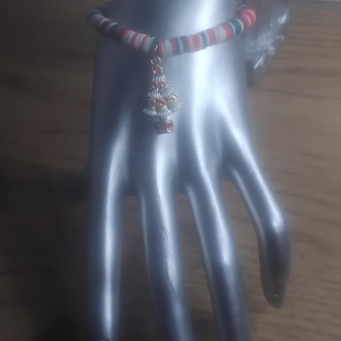 Christmas Charm Bracelet | Festive Clay Beaded Holiday Jewelry