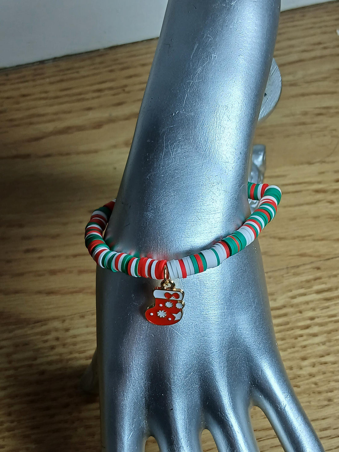 Christmas Charm Bracelet | Festive Clay Beaded Holiday Jewelry