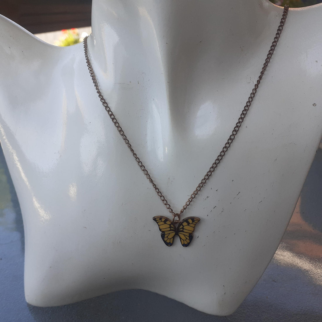 Monarch Butterfly Pendant Necklace, Nature Jewelry