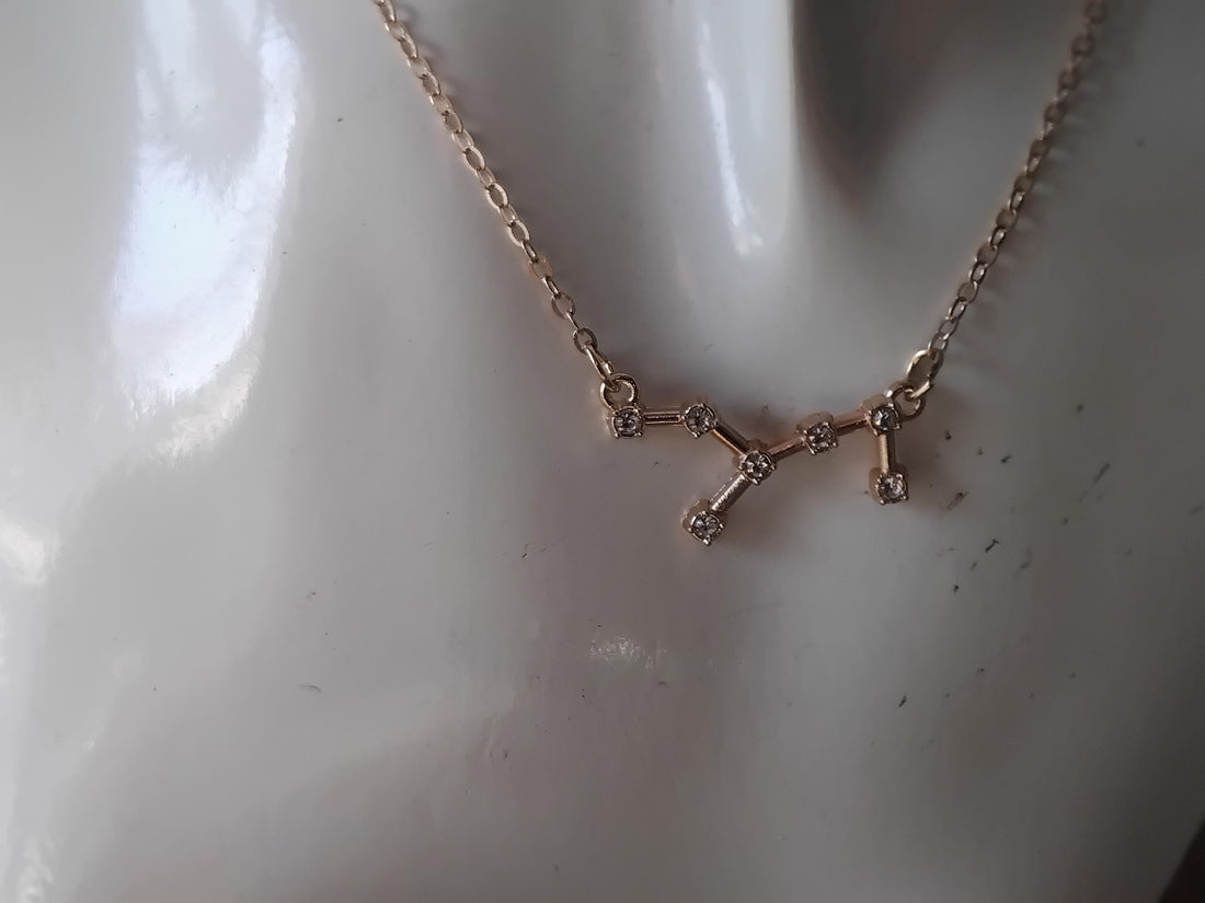 Virgo Script Necklace • Old English Zodiac Sign Jewelry