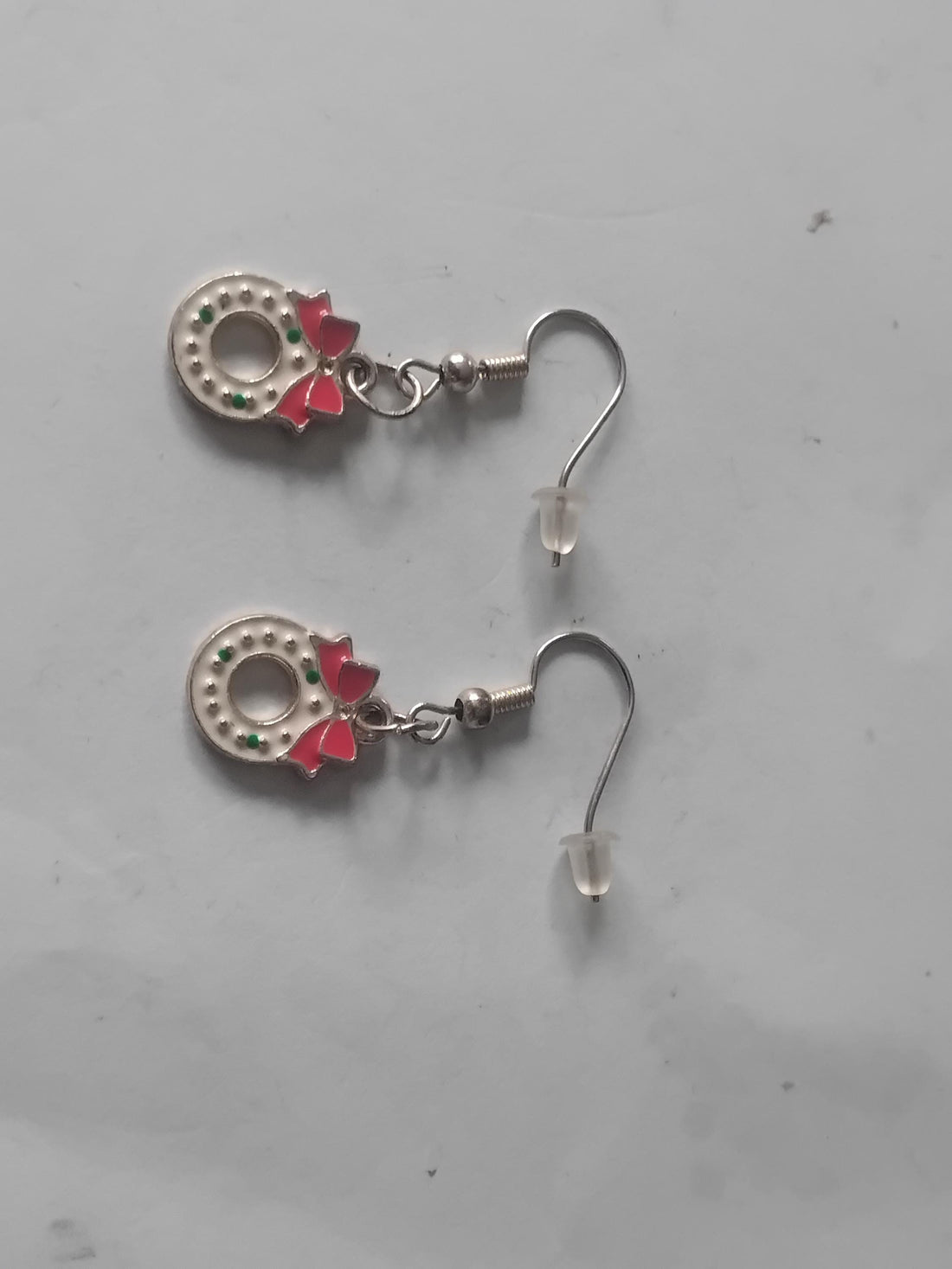 Christmas Wreath Charm Earrings, Gold Holiday Jewelry