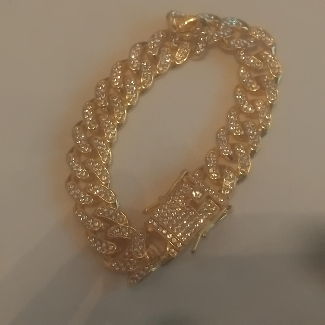 Cuban Curb Bracelet with Unisex Simulated Diamonds | Fashion Jewelry