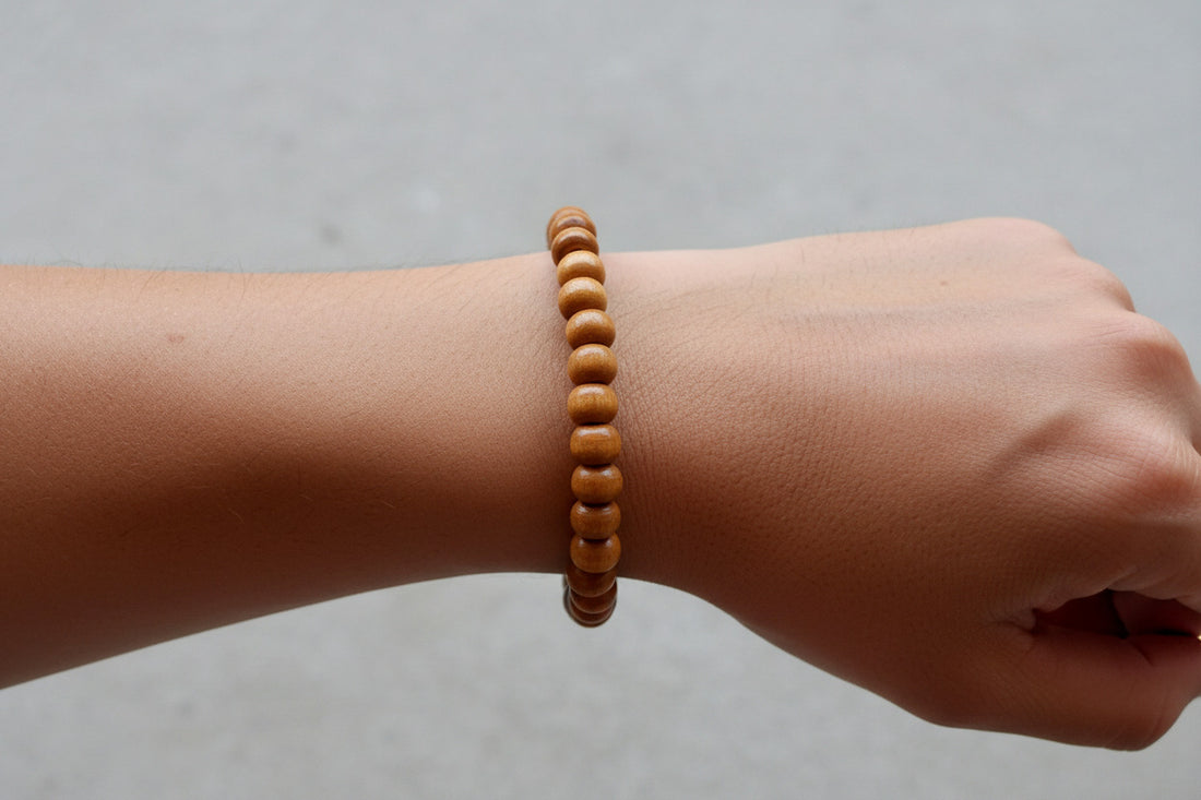 Wooden Urn Bead Bracelet • Memorial Ash Keepsake