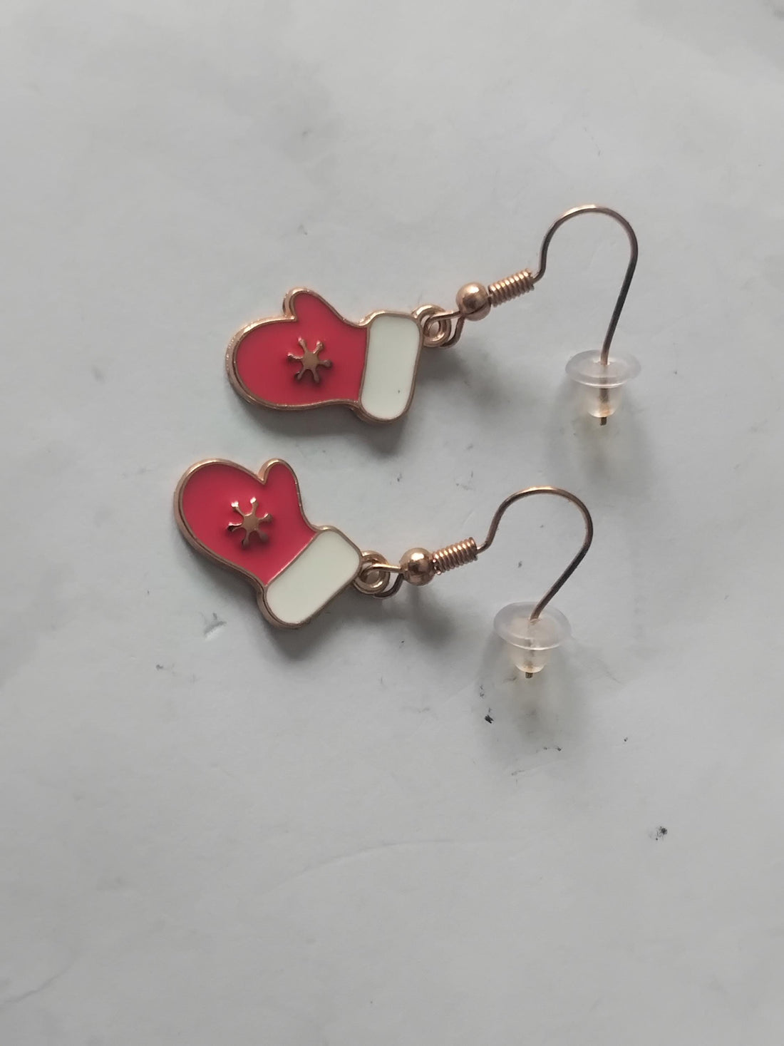Christmas Mitten Dangle Earrings, Holiday Jewelry