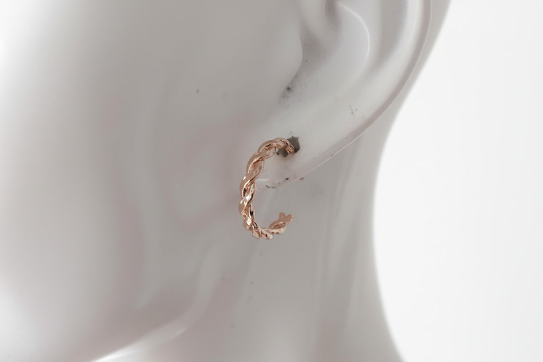 Yellow Gold Twist Hoop Earrings