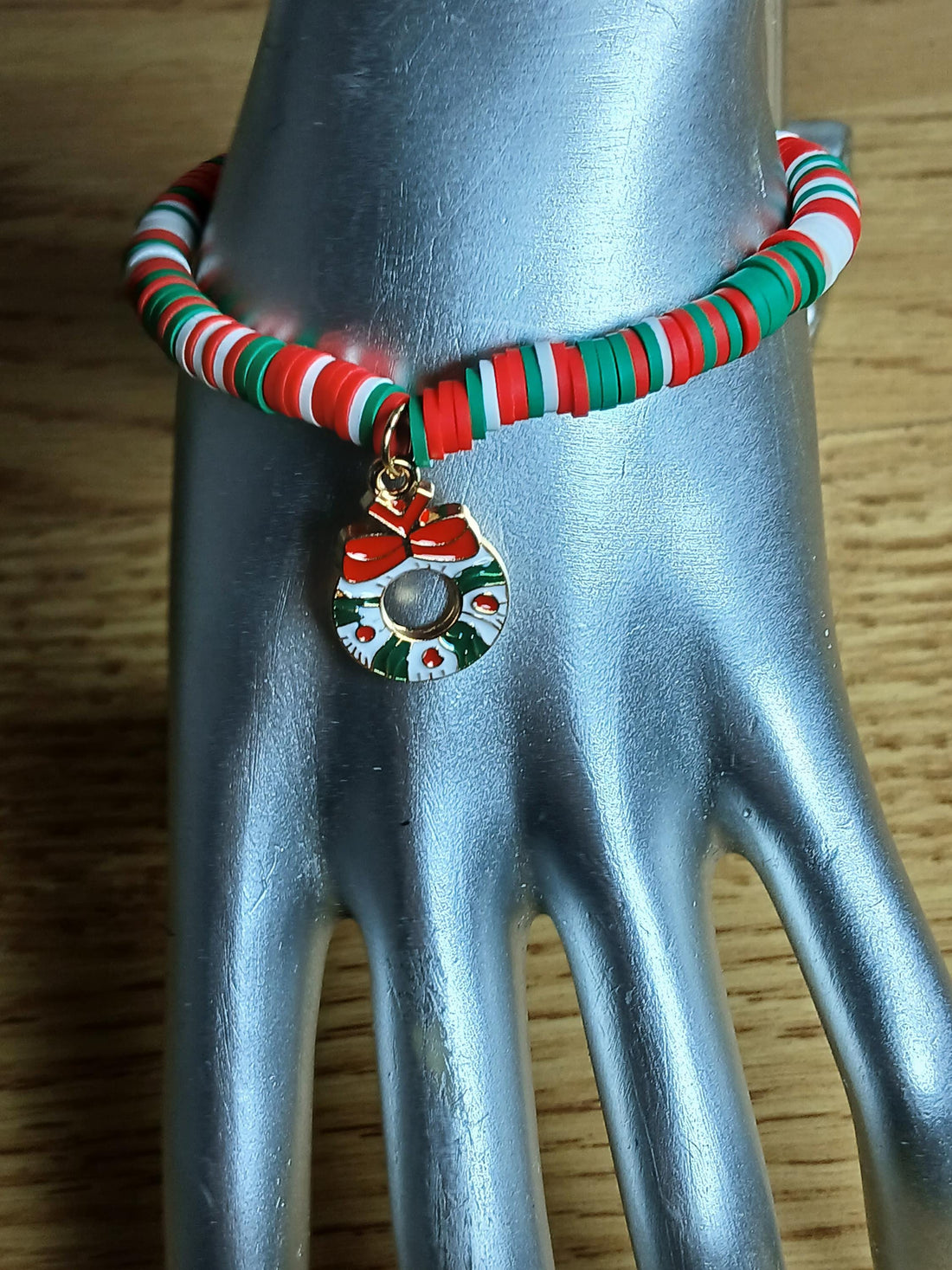 Christmas Charm Bracelet | Festive Clay Beaded Holiday Jewelry