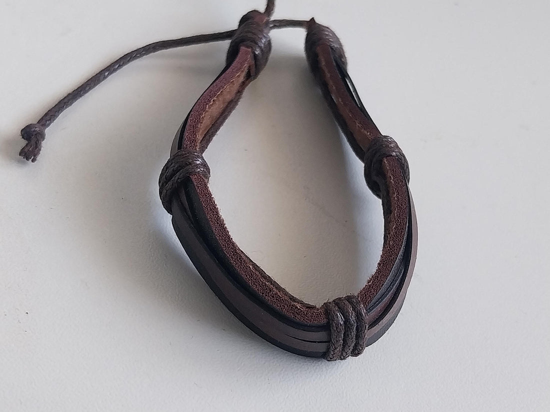 Adjustable Leather Bracelet for Him