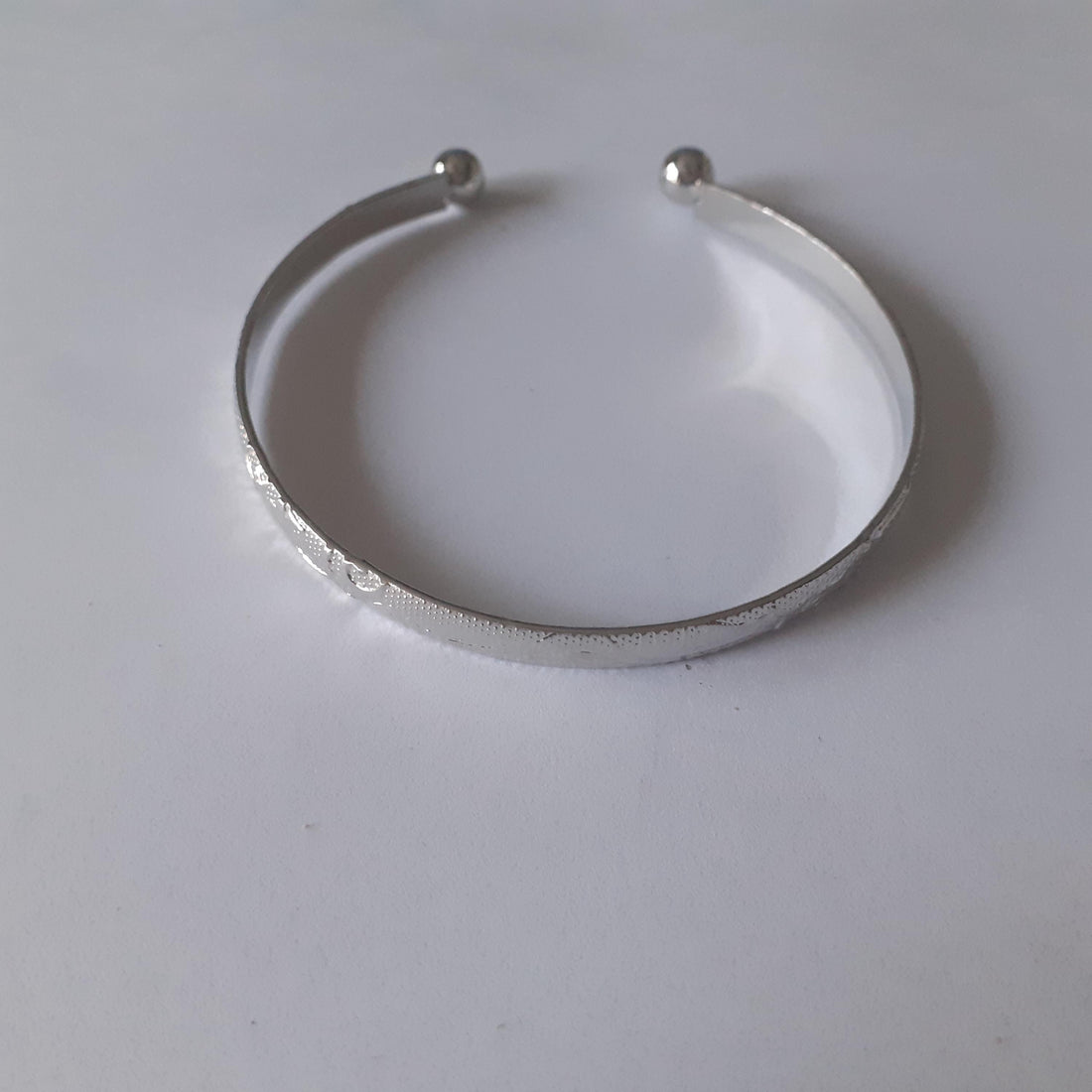 Handcrafted Oxidized Sterling Silver Bangle, Minimalist Textured Flat Bangle
