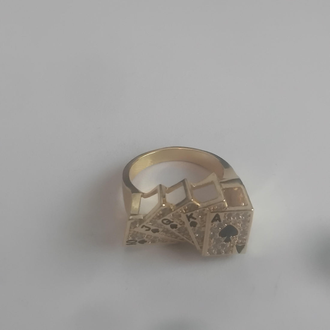 Gold Royal Flush Card Ring | Poker Jewelry