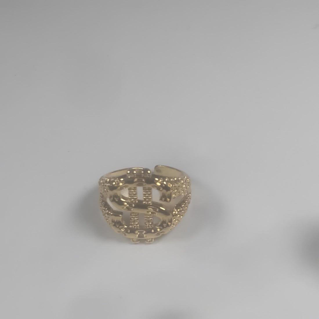 Gold Plated Dollar Sign Ring - Trendy Fashion Jewelry