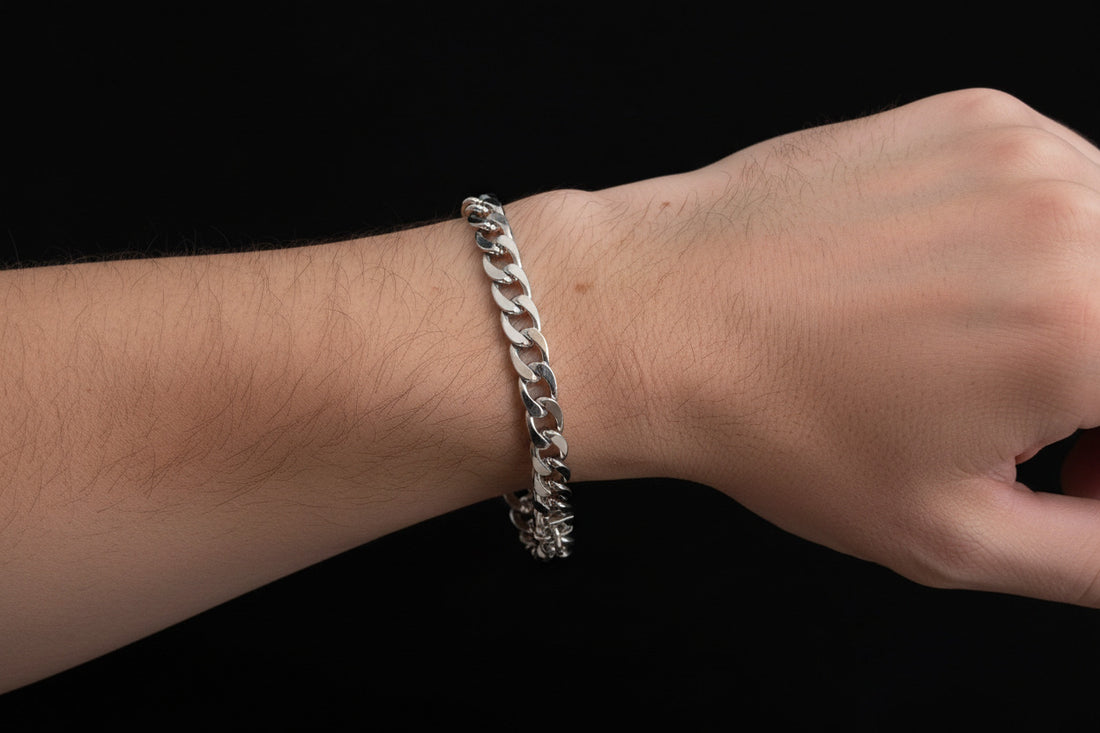 Men's Stainless Steel Cuban Link Bracelet: Waterproof Miami Chain