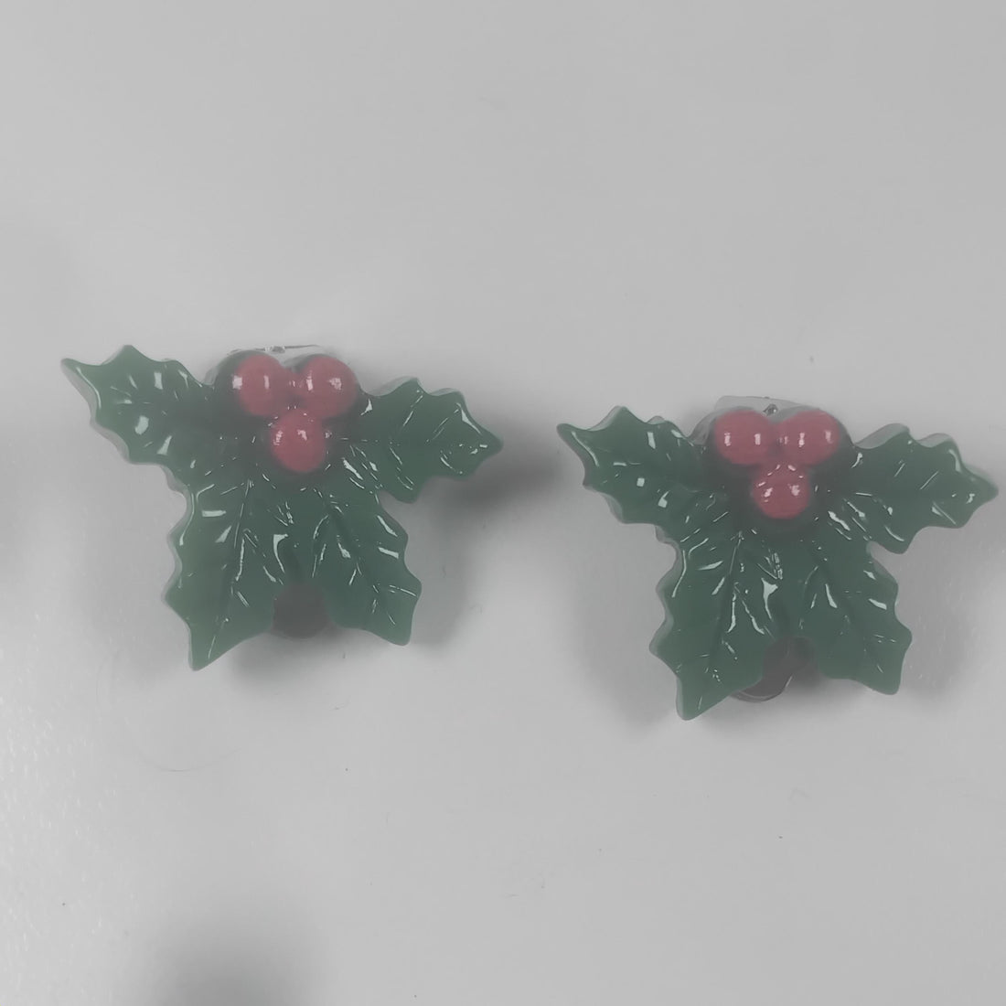 Holly Leaf Clip-On Earrings | Holiday Christmas Jewelry