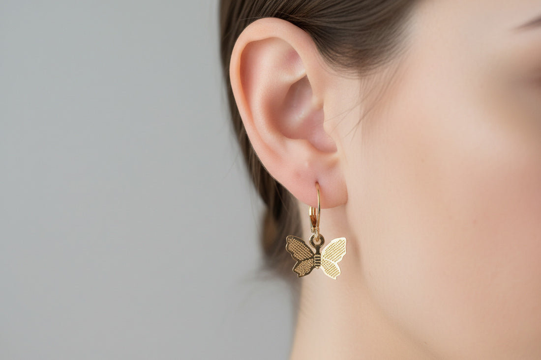 Gold Butterfly Huggie Earrings