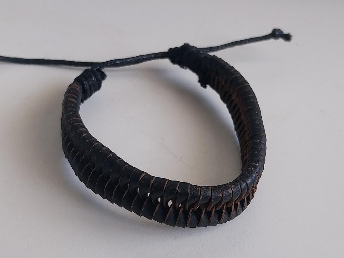 Rustic Woven Leather Bracelet