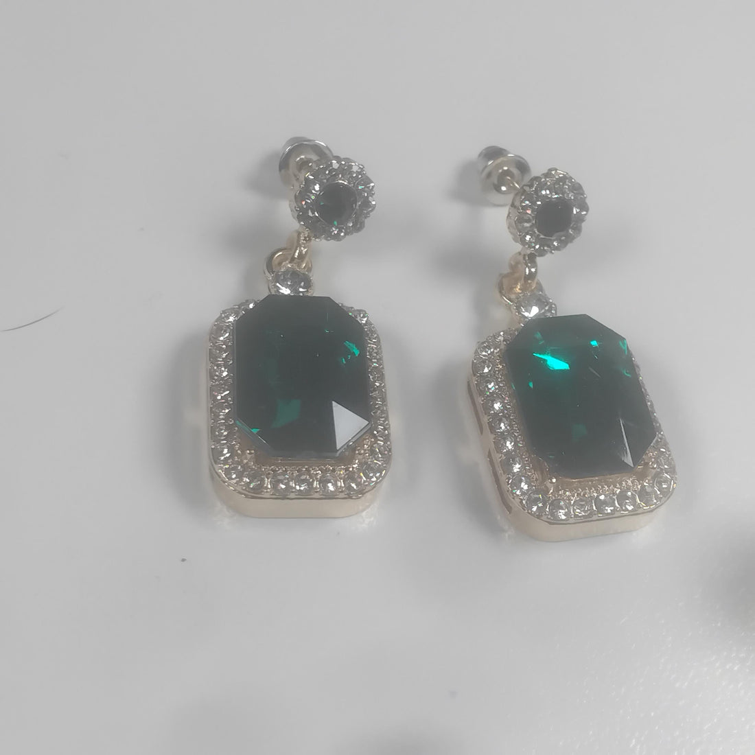 Swarovski Emerald Green Teardrop Earrings | Dangle Style, Cubic Zirconia