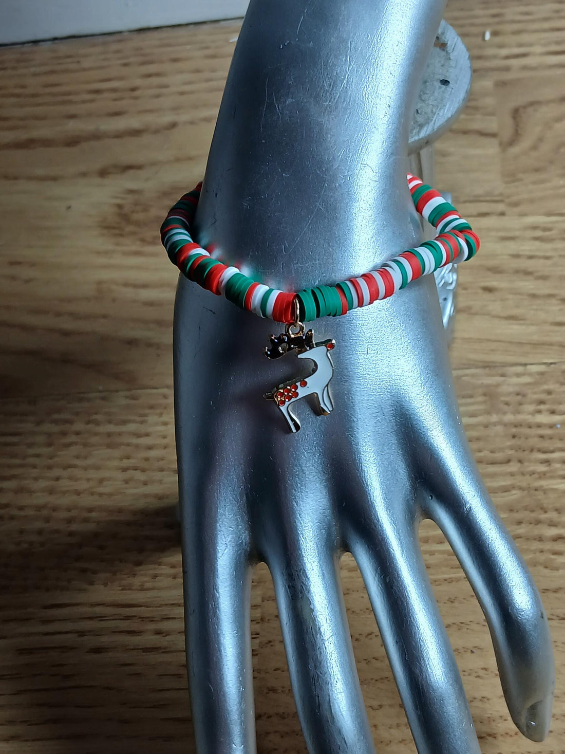 Christmas Charm Bracelet | Festive Clay Beaded Holiday Jewelry