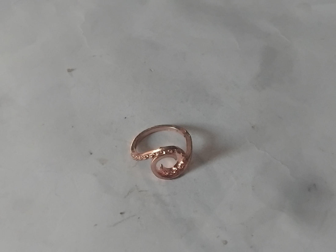 Gold Spiral Ring, Asymmetric Swirl, Boho Statement Ring
