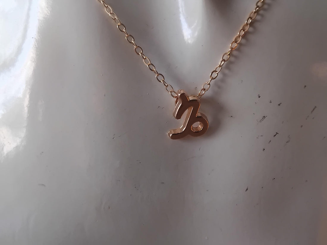 Gold Capricorn Zodiac Necklace, Dainty Celestial Jewelry