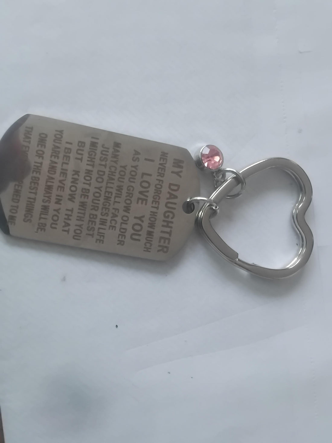 Personalized Daughter Keychain: Stainless Steel 16th Birthday Gift
