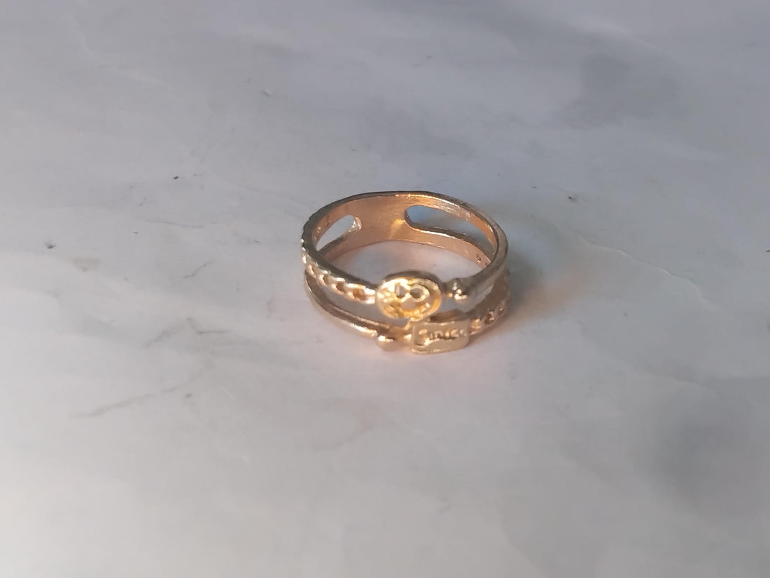 Solid Gold Leaf and Rose Ring, Floral Engagement Ring
