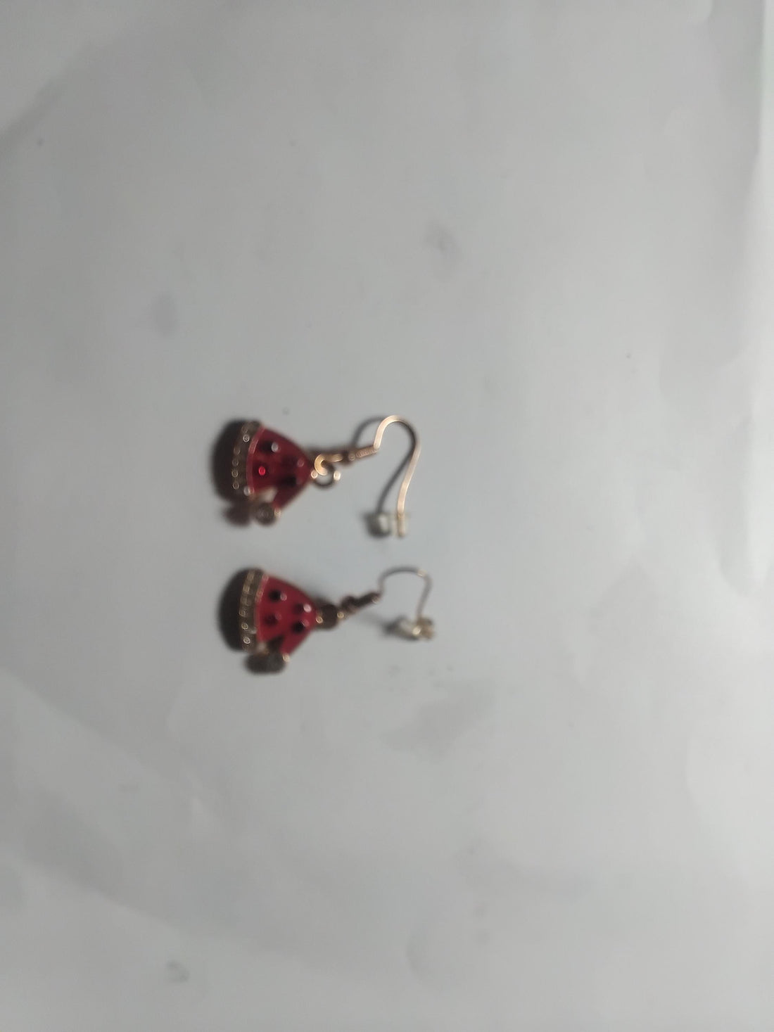 Dangle Drop Christmas Santa Hat Earrings Red