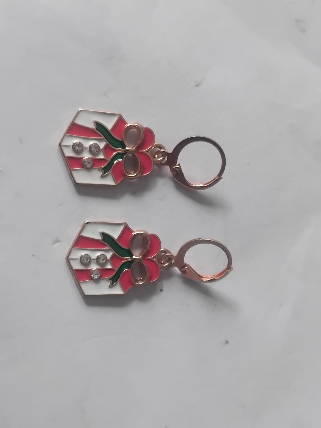 Christmas Present Dangle Earrings, Festive Holiday Jewelry