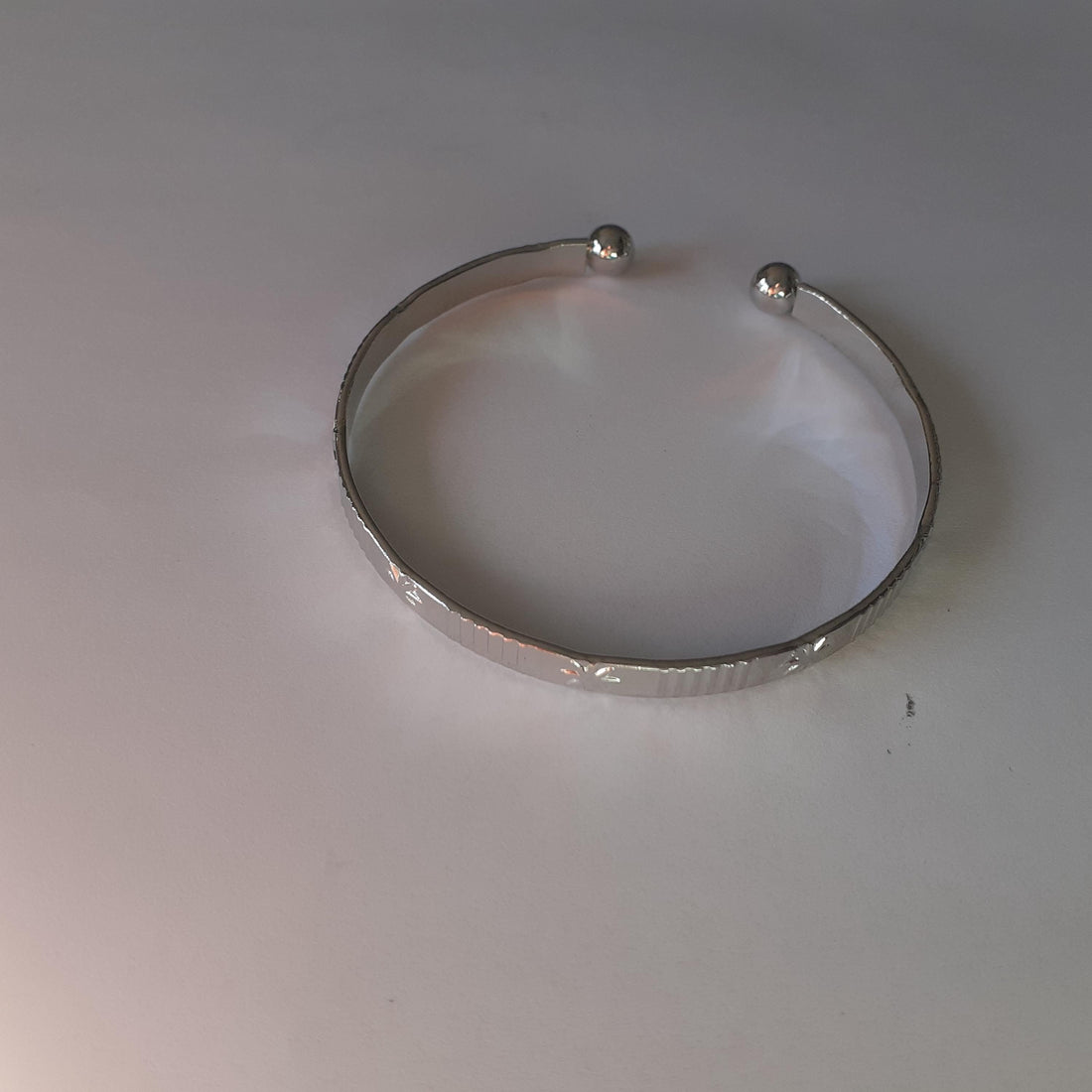 Solid Silver Bangle Bracelet, Unisex Minimalist Design