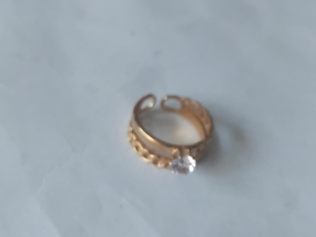 Handmade Gold-Plated Silver Solitaire Ring for Women Engagement