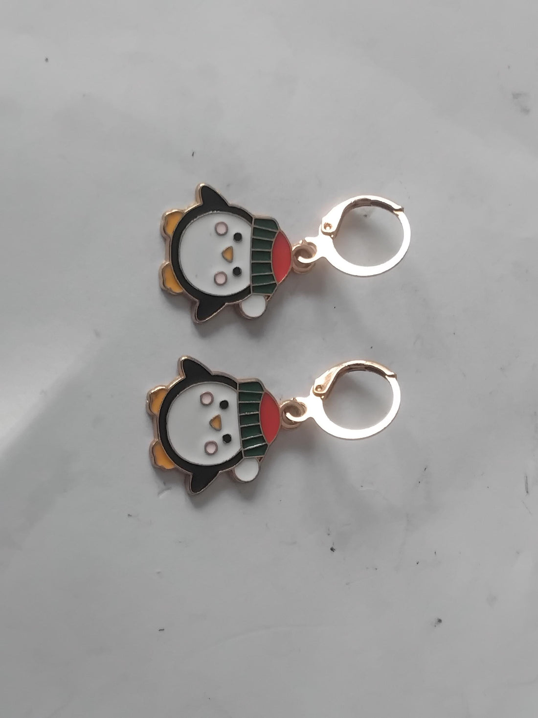 Christmas Penguin Dangle Earrings, Holiday Stocking Stuffers