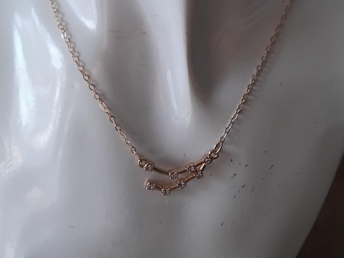 Gold Capricorn Zodiac Necklace, Dainty Celestial Jewelry