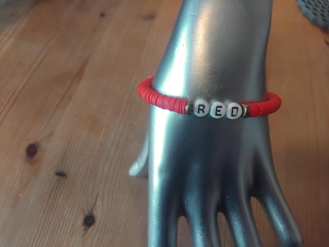 Red Taylor Swift Clay Bead Bracelet