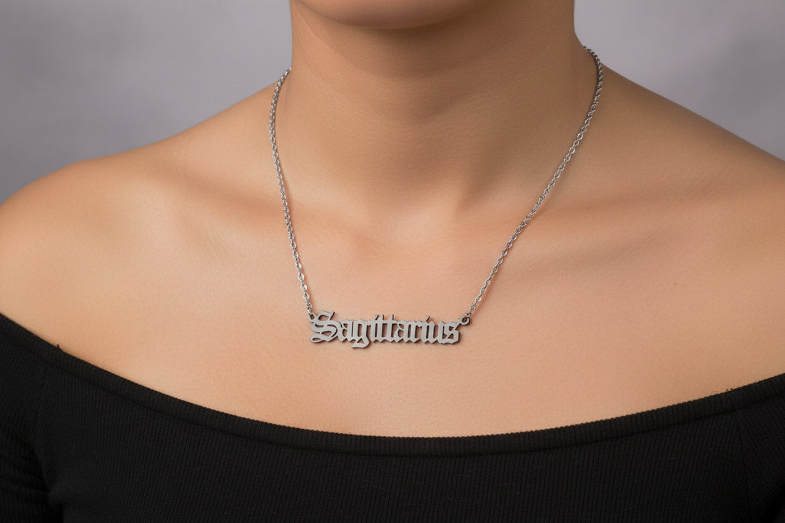 Sagittarius Necklace • Old English Zodiac Astrology Pendant