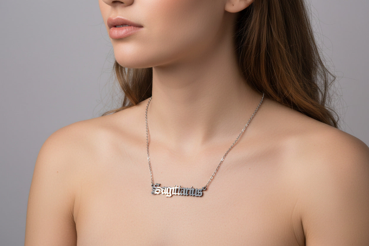 Sagittarius Necklace • Old English Zodiac Astrology Pendant