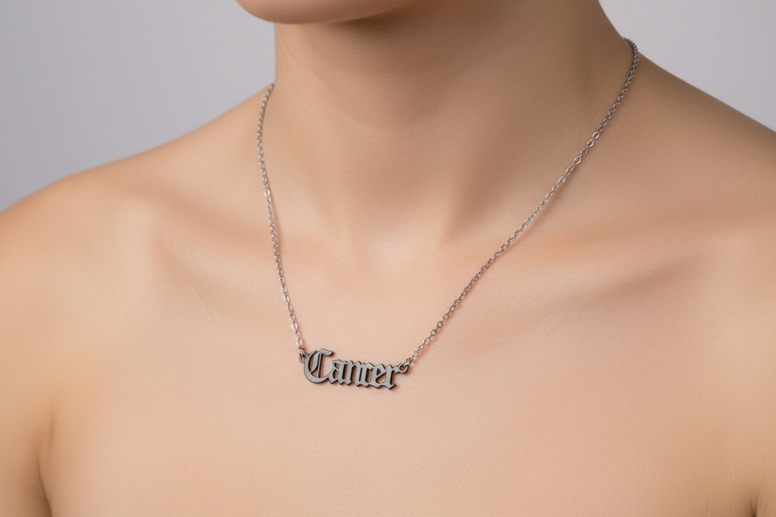 Cancer Zodiac Necklace • Old English Astrology Pendant