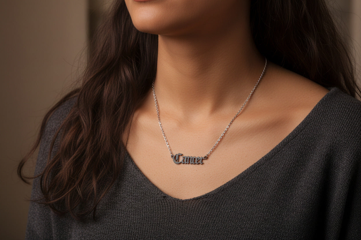Cancer Zodiac Necklace • Old English Astrology Pendant