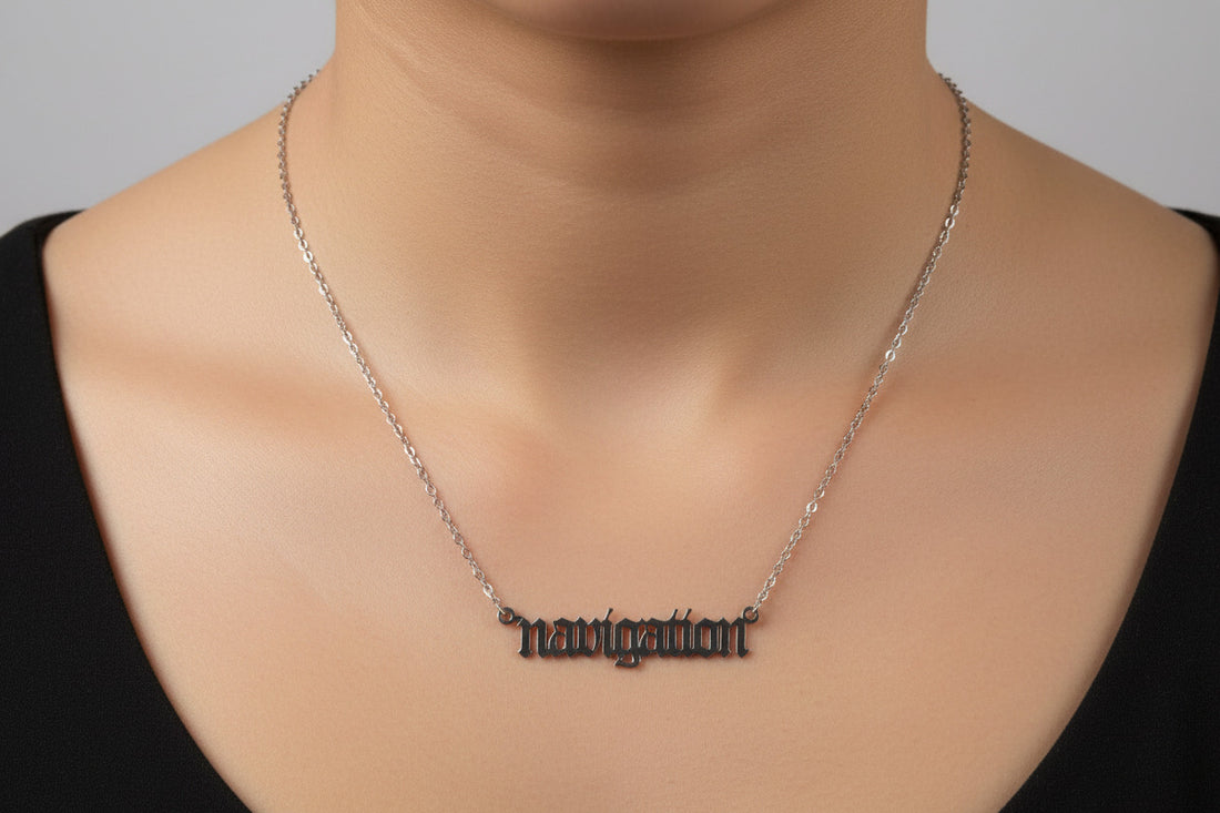 Aquarius Necklace • Old English Zodiac Horoscope Pendant