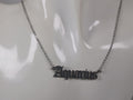 Aquarius Necklace • Old English Zodiac Horoscope Pendant