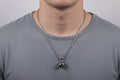 Stainless Steel Soccer Ball Pendant Necklace, Unisex Sports Jewelry