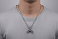 Stainless Steel Soccer Ball Pendant Necklace, Unisex Sports Jewelry